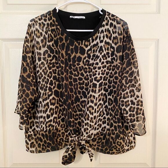Zara Leopard Print Blouse  - Picture 1 of 5